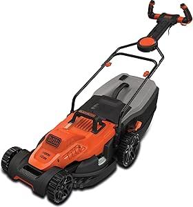 Black + Decker BEMW481ES-GB 42CM 1800W Electric Lawn Mower – Powerful Corded Garden Grass Cutter for Easy Lawn Maintenance