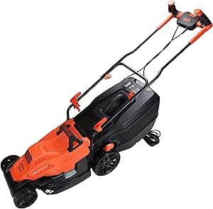 Black + Decker BEMW471BH-GB 38cm 1600W Electric Lawn Mower – Powerful Corded Grass Cutter