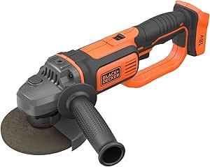 Black+Decker BCG720N-XJ 18V 5" Cordless Angle Grinder – Portable Power Tool for Metal & Wood Cutting