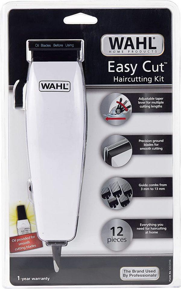 Wahl 09314-3327 Easy Cut 11-Piece Complete Hair Clipper Kit – Corded Home Haircut Trimmer with Guide Combs