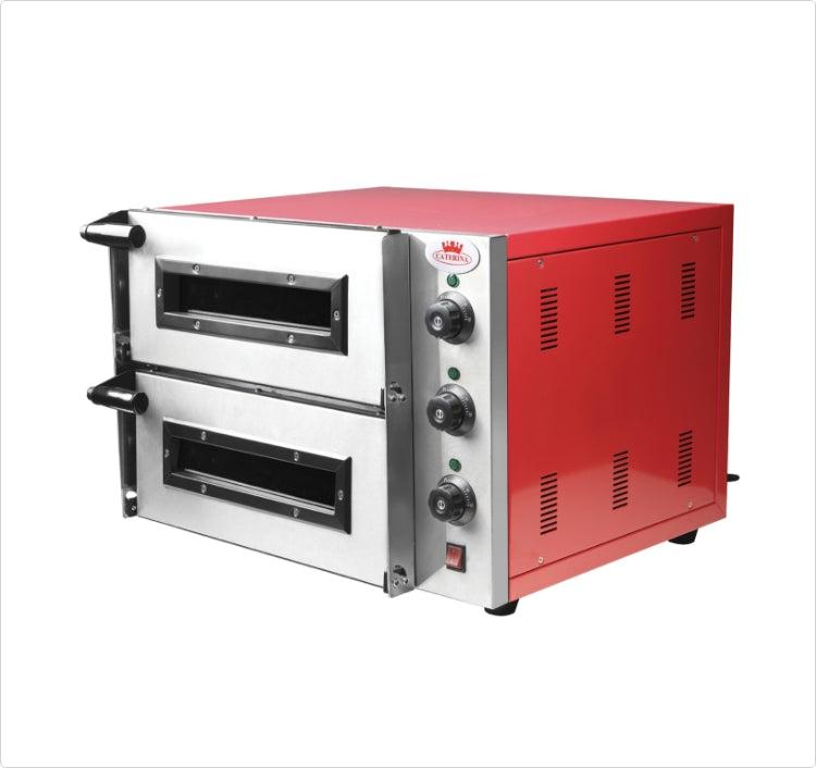 Caterina CT/358 2-Deck Pizza Oven – Powerful Double Deck Heating, Fast and Even Cooking, Durable Stainless Steel, Perfect for Home, Restaurant & Small Commercial Kitchens