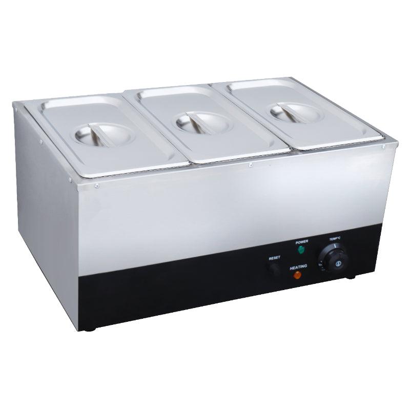 CATERINA CT/478 Electric Bain Marie 3-Compartment – Even Heating, Energy-Efficient, Durable Stainless Steel, Perfect for Home, Office & Small Commercial Kitchens