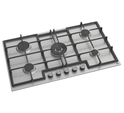 Ramtons RB/105 90CM 5-Burner Built-In Gas Hob – Sleek Stainless Steel (Inox), Powerful Flame Control, Energy-Efficient, Easy-to-Clean, Perfect for Home & Professional Kitchens