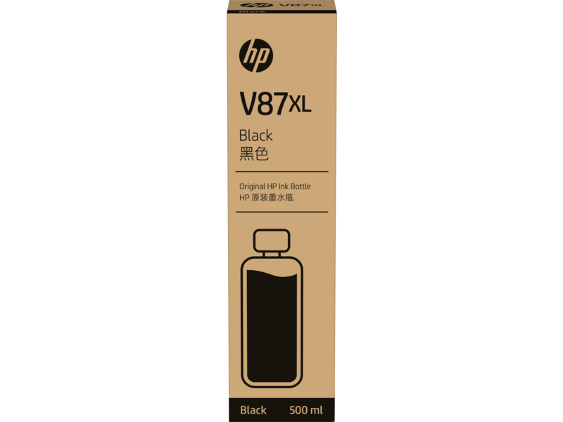 HP V87XL 500-ml Black Bottled Ink Cartridge – High-capacity ink solution for sharp, consistent, and cost-effective printing performance