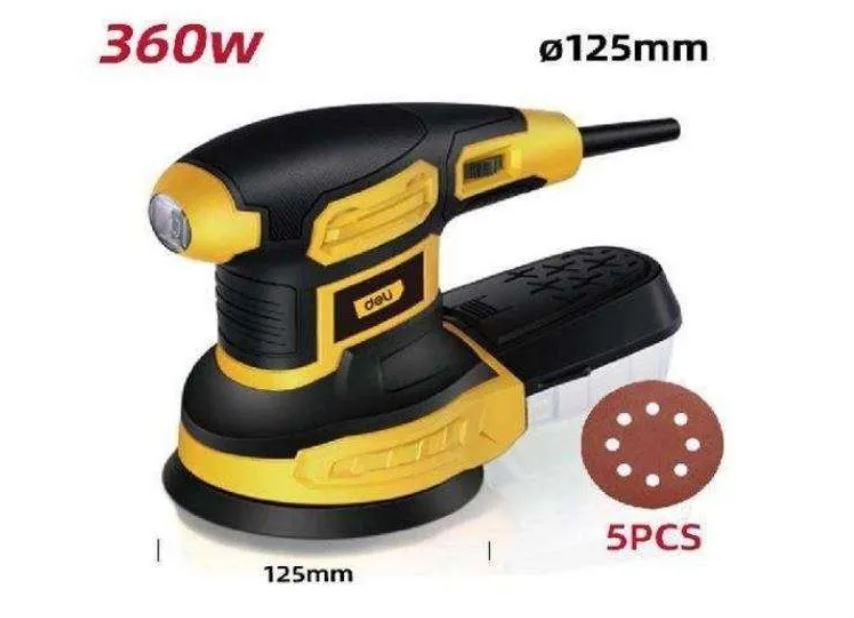 Deli EDL-SG125-E3 360W Rotary Sander 12,000RPM – 6-Speed Buffing & Sanding Tool for Wood & Metal (240V/60Hz)