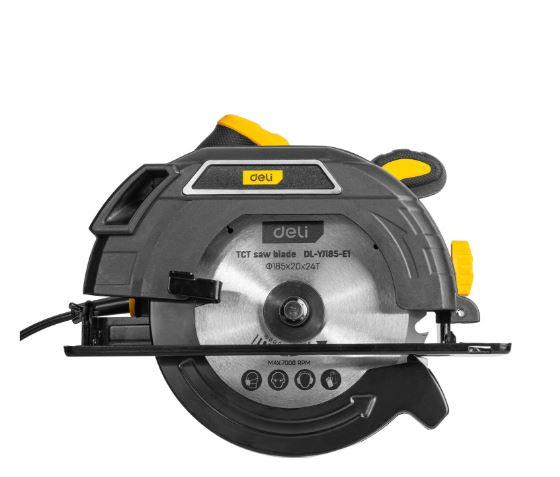 Deli DL-YJ185-E1 1300W 7-1/4" Circular Saw – Corded Power Saw with 24T Blade & Easy Depth Adjustment for Clean Wood Cuts