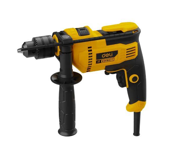 Deli EDL-CZ13-E5 650W Impact Drill  13mm – High-Speed Hammer Drill for Concrete, Wood & Metal Drilling with Variable Speed Control