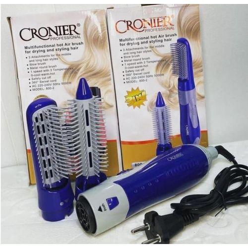 Cronier 800-2 3-in-1 Professional Hot Hair Brush – Hair Dryer, Styler & Volumizer for Smooth, Frizz-Free Styling