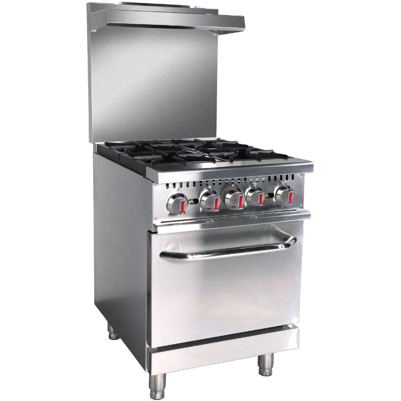 Caterina CT/459 4-Burner 20" Range with Standard Gas Oven – Powerful Heating, Large Oven Capacity, Adjustable Burners, Durable and Easy-to-Clean, Perfect for Home and Commercial Kitchens