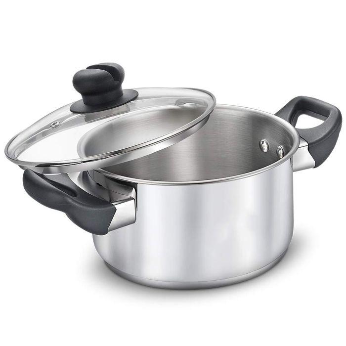 Ramtons RT/205 20cm Stainless Steel Casserole Master Chef Plus – Durable Stainless Steel, Even Heat Distribution, Ideal for Home, Office & Professional Cooking