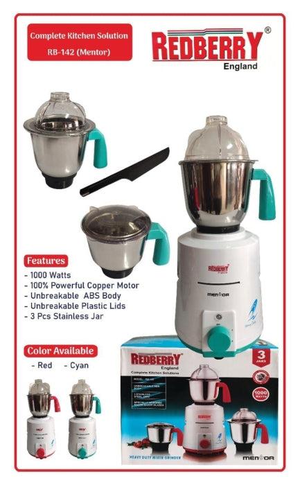 Redberry RB142 3-in-1 Blender – Powerful Motor, Multi-Purpose Blending, Grinding & Mixing, Ideal for Home, Office & Small Commercial Use