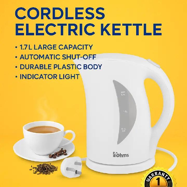 Ohms C710 Cordless Kettle – Boil water quickly and safely, perfect for tea, coffee, and daily use in homes