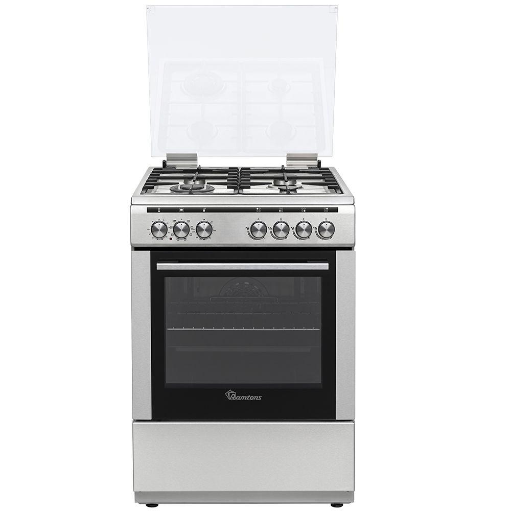 Ramtons RF/497 4 Gas 60x60 Stainless Steel Cooker – Durable, easy to clean, and perfect for fast, even cooking in kitchens.
