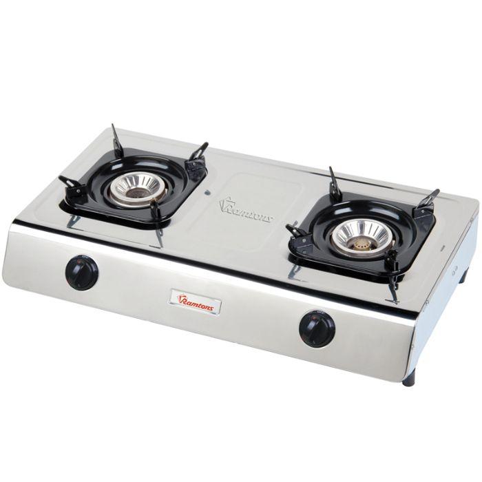 Ramtons RG/518 Gas Cooker 2 Burner Stainless Steel - Durable & Efficient Gas Stove for Home Cooking