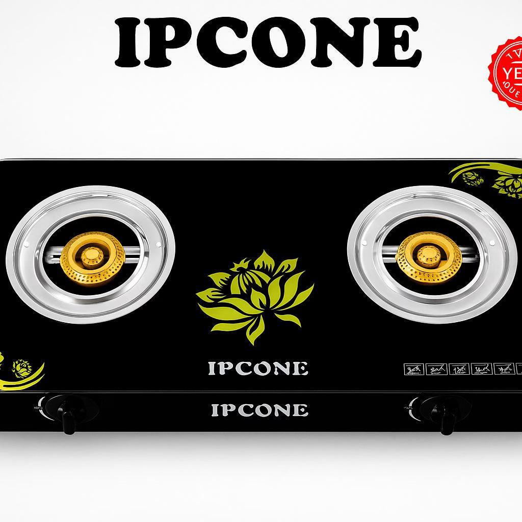 IPCONE 02 Glass Top Double Burner Gas Cooker – Durable Build, Efficient Heat & Easy Cleaning