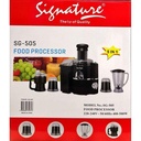 Signature SG-505 5-in-1 Food Processor – Multi-Function Chopping, Blending & Mixing, Powerful Motor, Perfect for Home, Office & Small Commercial Kitchens