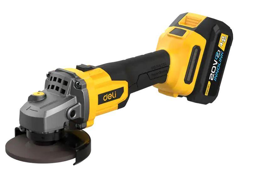 Deli EDC601 20V Lithium-Ion Cordless Angle Grinder – 115mm Cutting & Grinding Power with Dual 4.0Ah Batteries