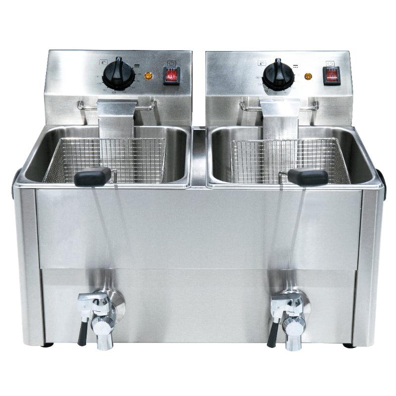 Caterina CT/464 Electric Deep Fryer 2 x 8L – Dual-Basket Design, Fast & Even Frying, Easy Temperature Control, Ideal for Home, Office & Commercial Kitchens