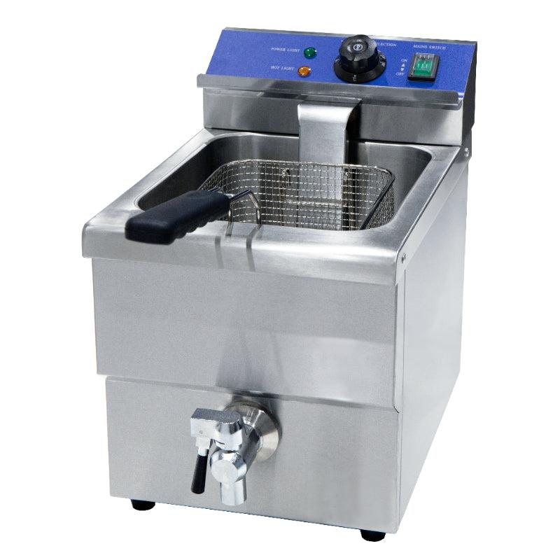 Caterina CT/465 8L Electric Single Deep Fryer with Drain Valve – Fast, Efficient Frying, Easy-to-Clean, Ideal for Home, Office & Small Commercial Use