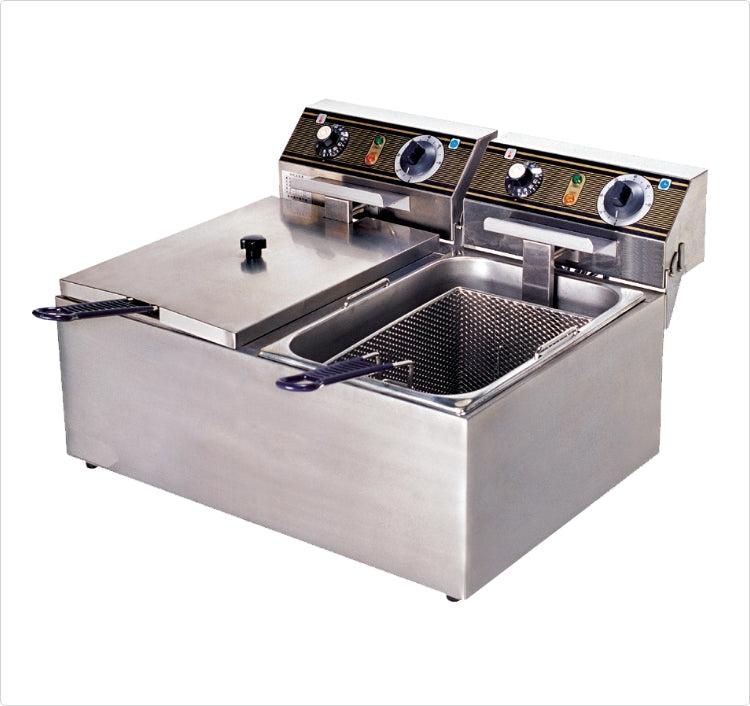 Caterina CT/110 2x10L Double Tank Fryer 31cm Deep Tabletop – Fast, Even Frying, Durable Stainless Steel, Perfect for Restaurants, Cafes & Commercial Kitchens