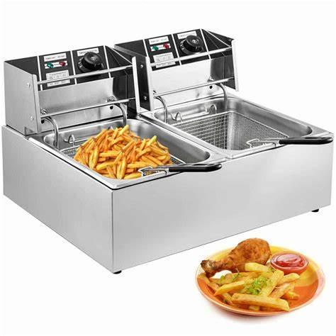 Ramtons CT/674 Double Tank Fryer – High-Capacity, Fast & Even Frying, Durable Stainless Steel, Ideal for Home, Office & Commercial Kitchens