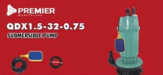 Premier QDX1.5-32-0.75 Submersible Pump – 32m Head, 1" Outlet, Heavy Duty Water Pump for Domestic & Industrial Use