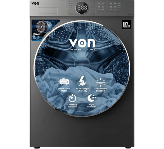 Von VWD-106FDDTX Front Load Washer/Dryer 10/6KG – Efficient Inox Washer & Dryer for Home Use
