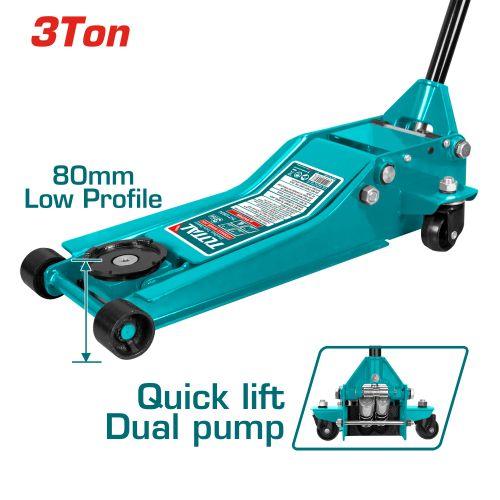 Total THT108313 3-Ton Hydraulic Garage Jack – Heavy Duty Vehicle Lift Tool for Cars, Trucks & Automotive Use