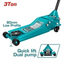 Total THT108313 3-Ton Hydraulic Garage Jack – Heavy Duty Vehicle Lift Tool for Cars, Trucks & Automotive Use