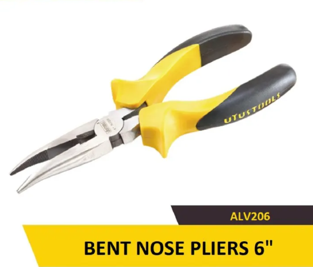 [ALV206-VN-VH] Uyustools ALV206 6’’ Bent Nose Pliers – Precision Grip, Durable Steel, Ideal for Electronics, Jewelry, and DIY Projects