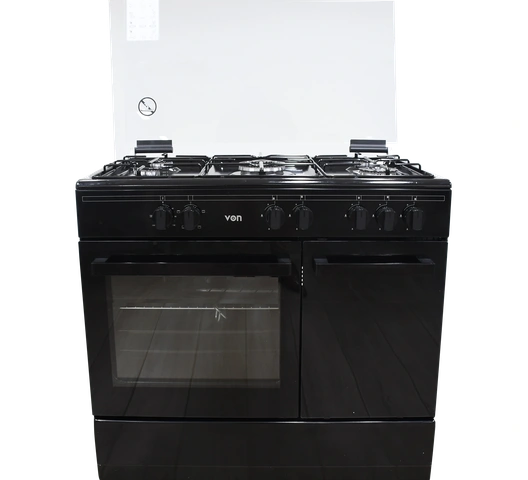 VON VCF965031NSK Freestanding Cooker 5 Gas Burners, Enamel Pan Support- Fast and efficient cooking performance