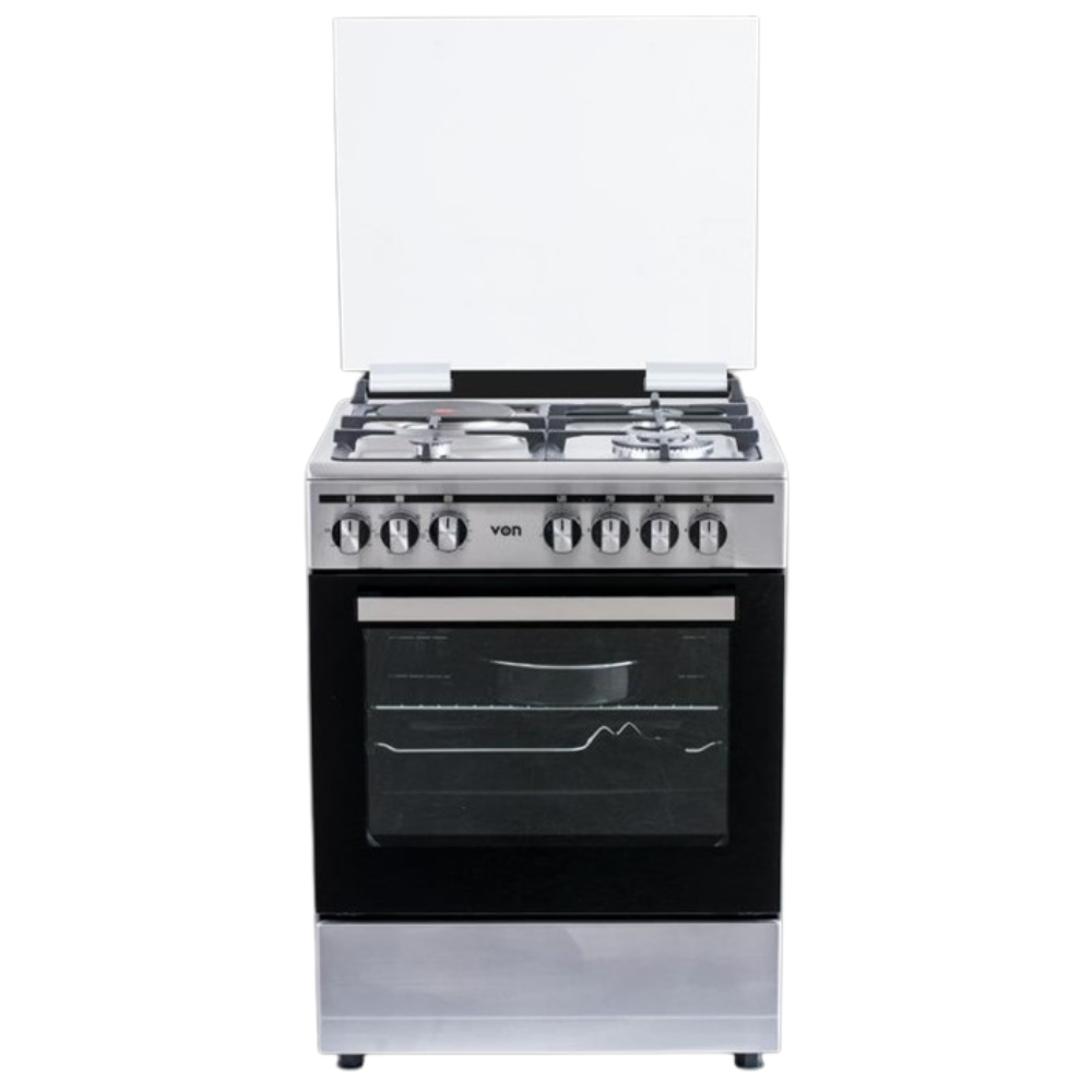 VON VCF663161FSX Freestanding Cooker 3 Gas + 1 Electric Burners – Flexible cooking options for all meals
