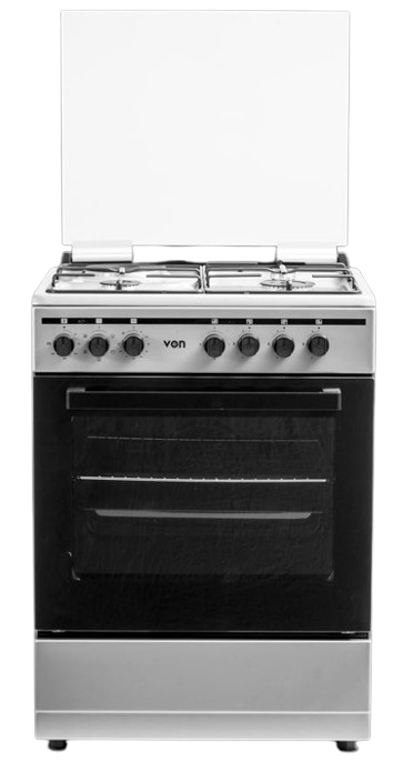 VON VCF653141NSY Freestanding Cooker 3 Gas + 1 Electric Burners, Thick Enamel- Versatile cooking options for all meals
