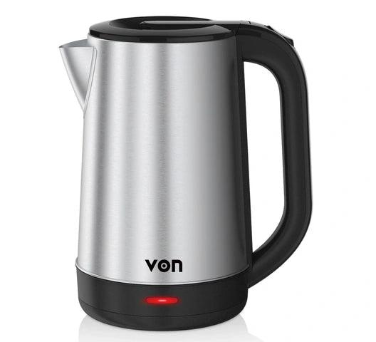 VON VKCL20CDX 2L Cordless Electric Kettle – Fast-Boiling Stainless Steel Kettle