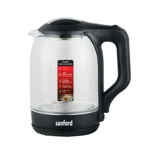 Sanford SF3354EK 1.8L 1600W Electric Glass Kettle – Fast Boiling, Durable, and Perfect for Homes