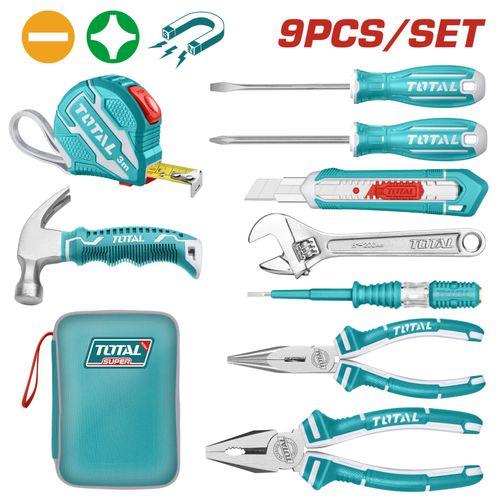 Total THKTHP90097 9-Piece Hand Tools Set – Heavy Duty Multi-Purpose Tools for Home, Automotive & Mechanical Use