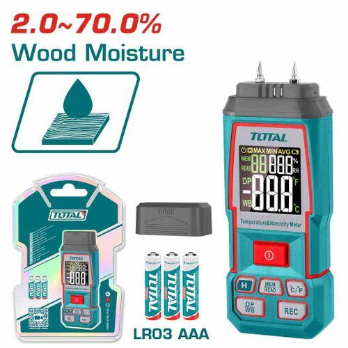 Total TETWM031 2~70% Wood Moisture Meter – Digital Humidity Tester for Lumber, Timber & Woodworking