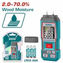 Total TETWM031 2~70% Wood Moisture Meter – Digital Humidity Tester for Lumber, Timber & Woodworking