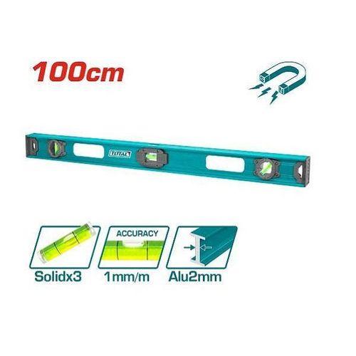 Total TMT210026 100cm Spirit Level – Precision Aluminum Bubble Level for Carpentry, Construction & DIY