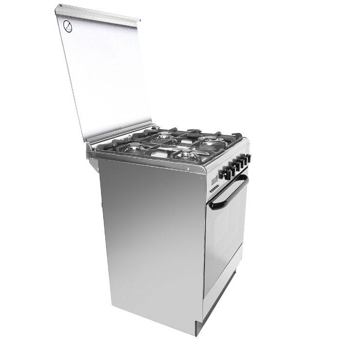 Ramtons EB/215 4-Burner Stainless Steel Elba Gas Cooker – Durable Stainless Steel, Efficient Heat Distribution, Easy to Use, Perfect for Home, Kitchen