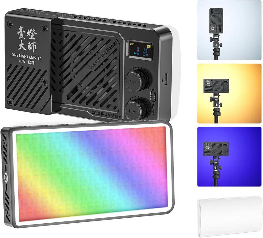 ULANZI LMP40 40W RGB Portable Video Light – Compact lighting tool that provides bright, adjustable RGB illumination for better video and photo quality