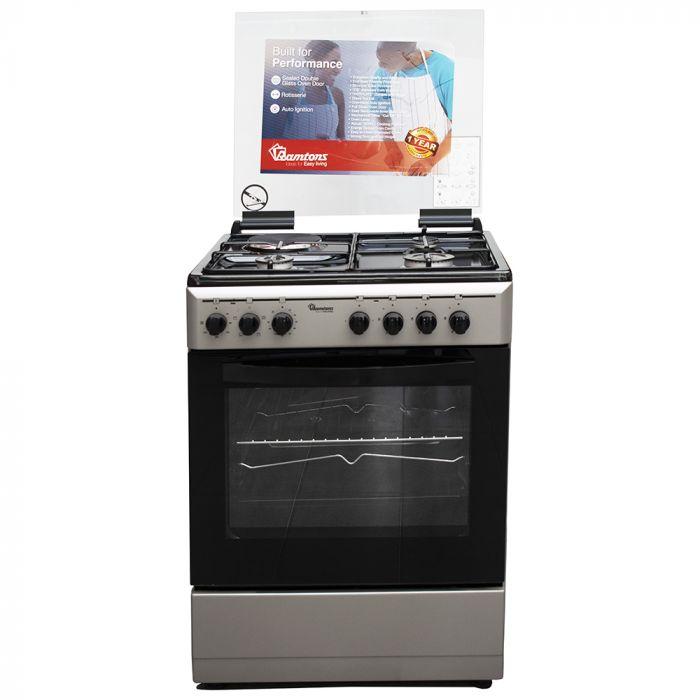 Ramtons RF/411 3G+1E 60×55 Cooker – Gas & Electric Cooking Combination, Spacious Oven, Durable Build, Ideal for Home Use