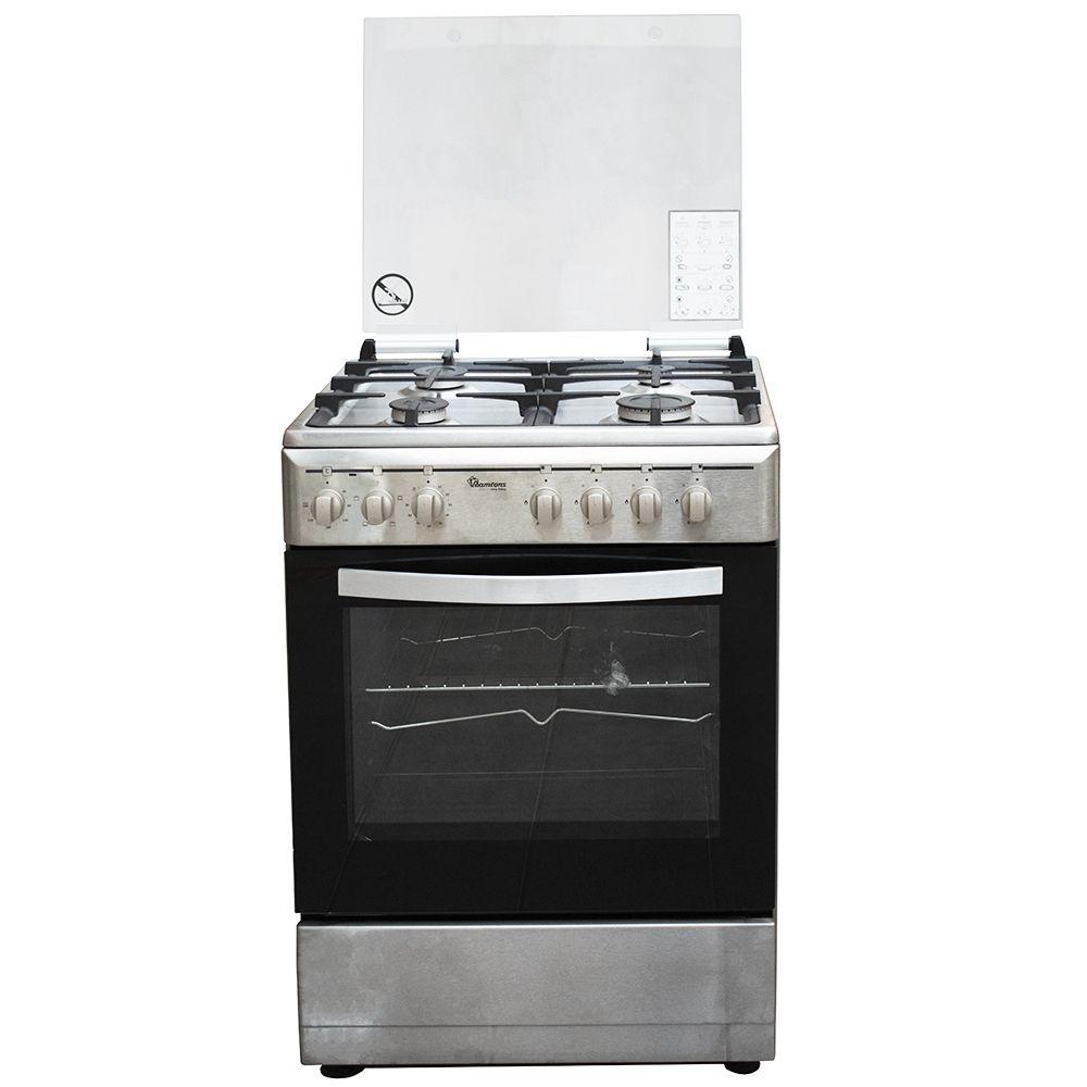 Ramtons RF/412 4 Gas S 60×55 Cooker – Spacious Oven, Durable Silver Finish, Efficient Cooking for Home & Commercial Kitchens