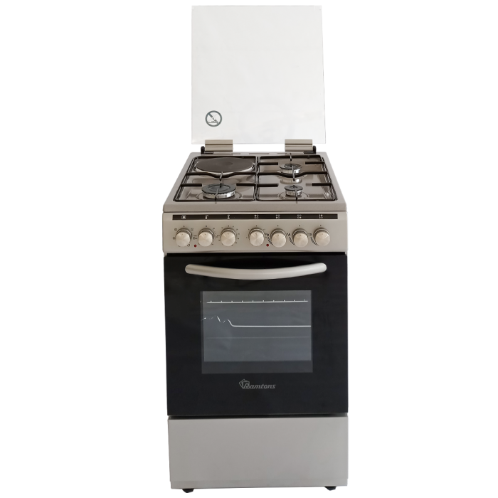 Ramtons RC/602 3G+1E 60×50 Cooker – 3 Gas Burners & 1 Electric Plate, Spacious Oven, Durable Build, Ideal for Home & Small Commercial Kitchens