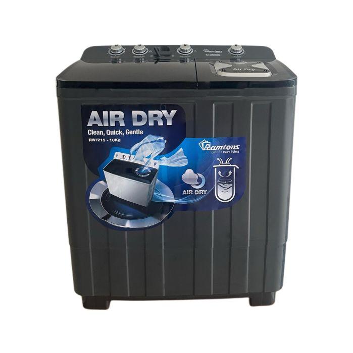 Ramtons RW/215 10kg Twin Tub Semi-Automatic Washer – Efficient Washing, Dual Tub Design, Easy Manual Controls, Ideal for Home, Apartment & Small Business Use