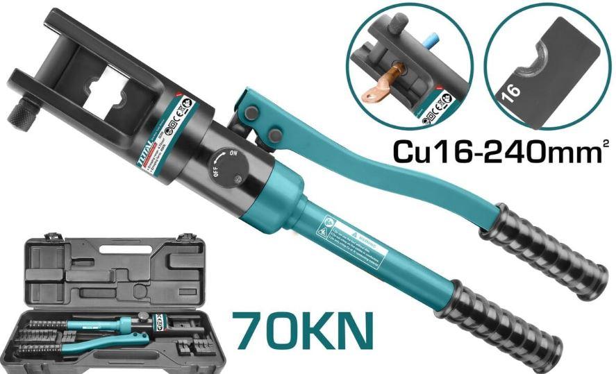 Total THCT0240 70kN Hydraulic Crimping Tool – 16-240mm² Heavy Duty Cable Connector Press for Electrical & Industrial Use