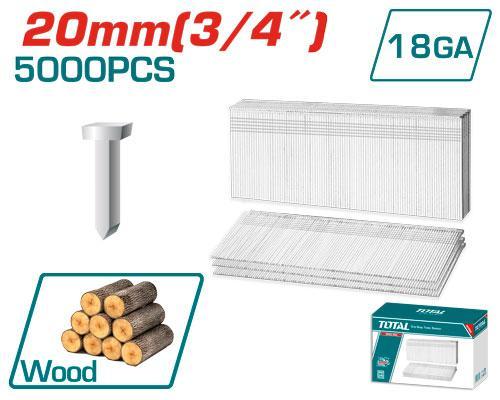 Total TAC918201 20mm 5000pcs Brad Nails – Heavy Duty Precision Fasteners for Woodworking & Carpentry
