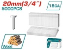 Total TAC918201 20mm 5000pcs Brad Nails – Heavy Duty Precision Fasteners for Woodworking & Carpentry