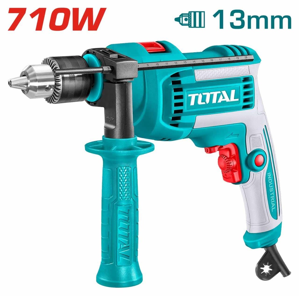 Total TG1091366 710W 13mm Impact Drill – Heavy Duty Power Tool for Wood, Metal & Concrete