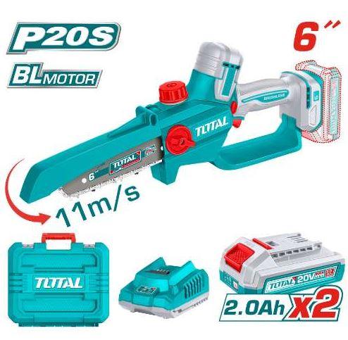 Total TGSLI20662 6″ 12V Cordless Pruner Saw – Rechargeable Battery-Powered Garden & Tree Pruning Tool